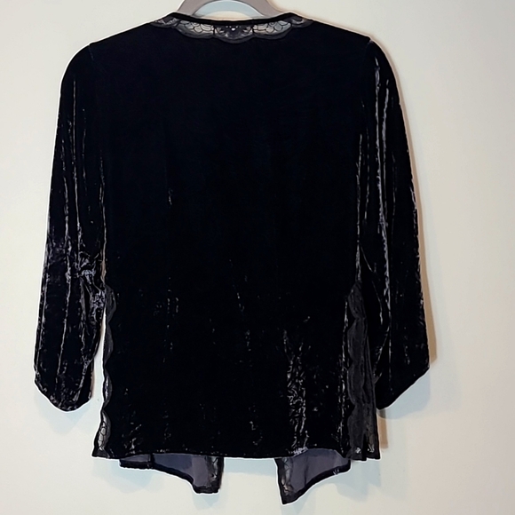 Victoria’s Secret Velvet Silk‎ Kimono Vintage Y2K Lace Tie Front Whimsigoth - Picture 7 of 10